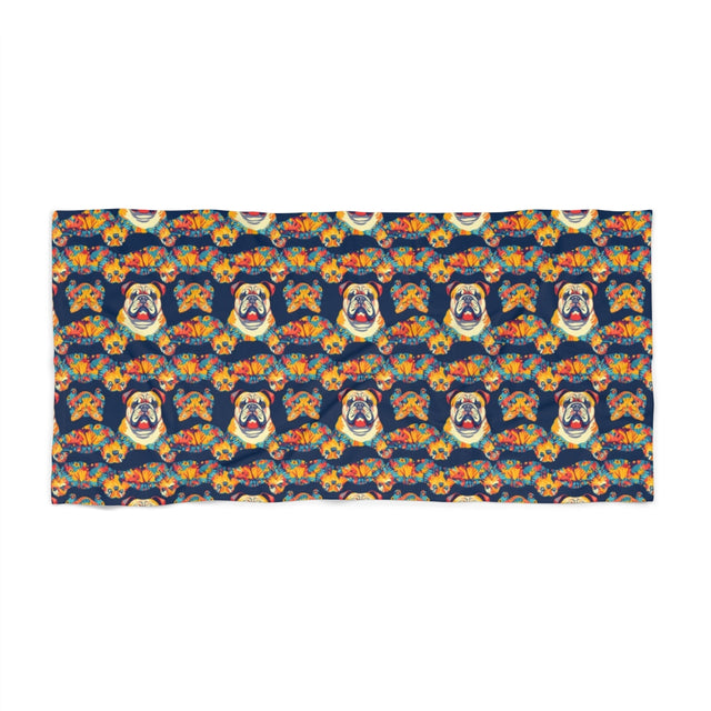 Tropical Bloom Bulldogs Beach Towel