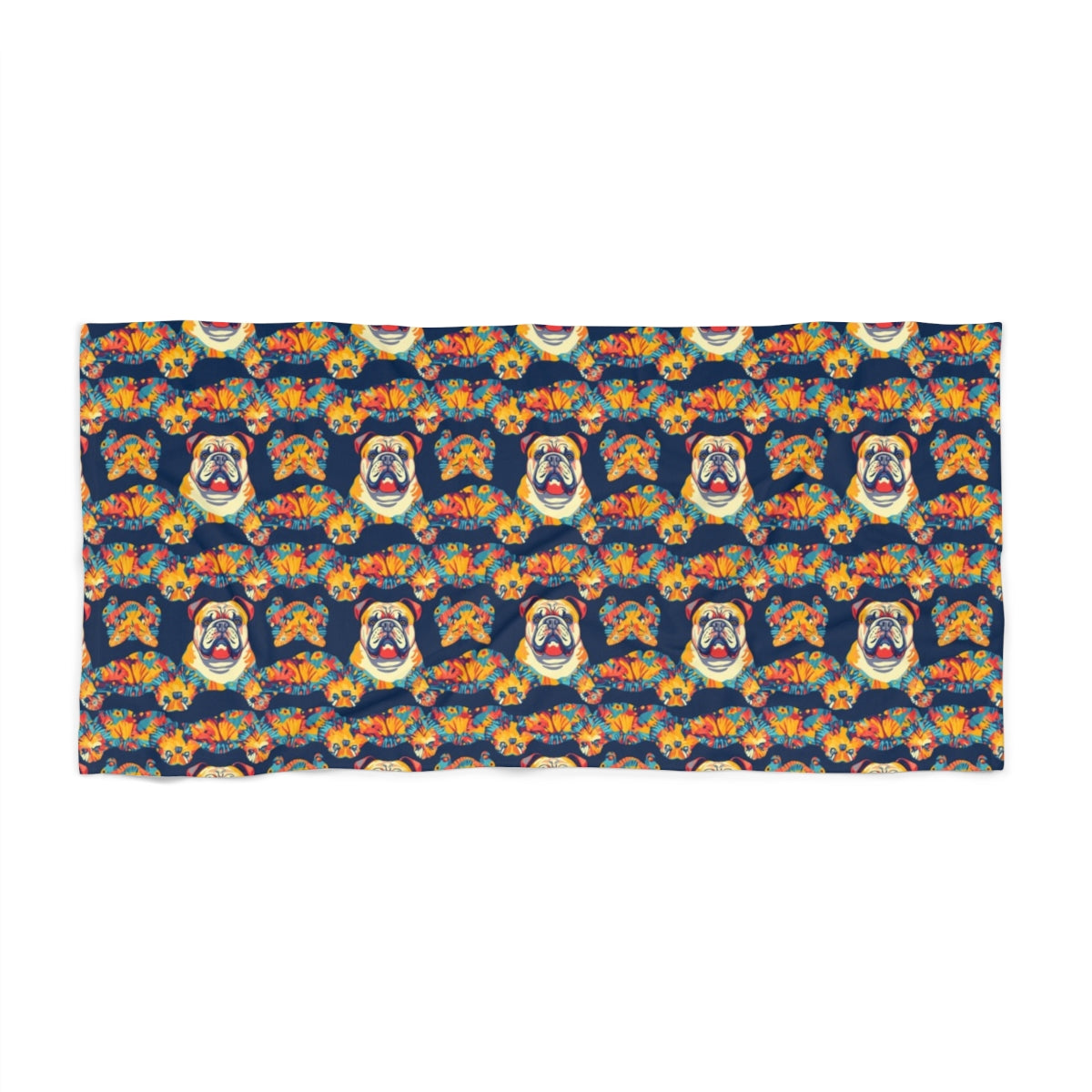 Tropical Bloom Bulldogs Beach Towel