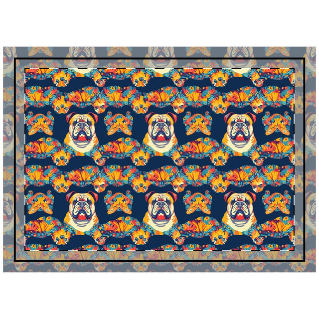 Tropical Bloom Bulldogs Throw Pillow