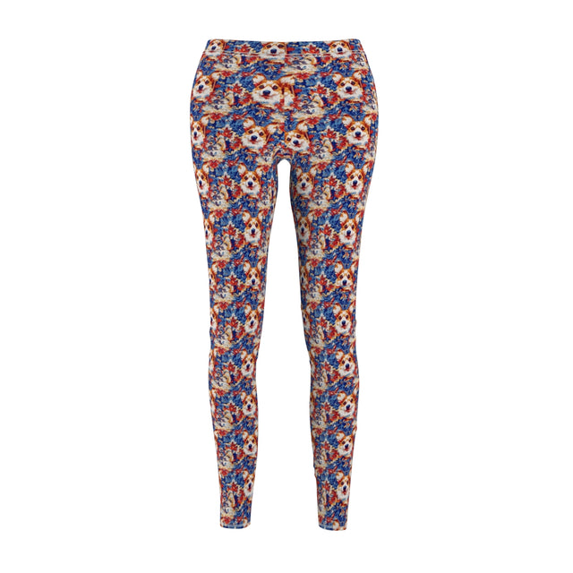 Tropical Paradise Corgis Leggings