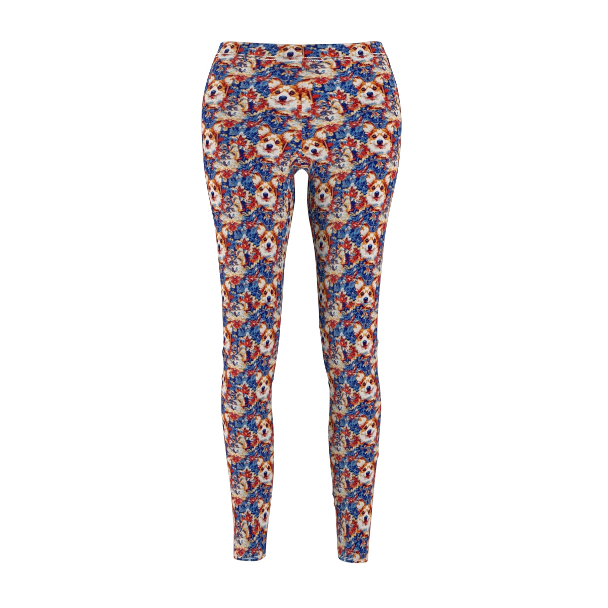 Tropical Paradise Corgis Leggings