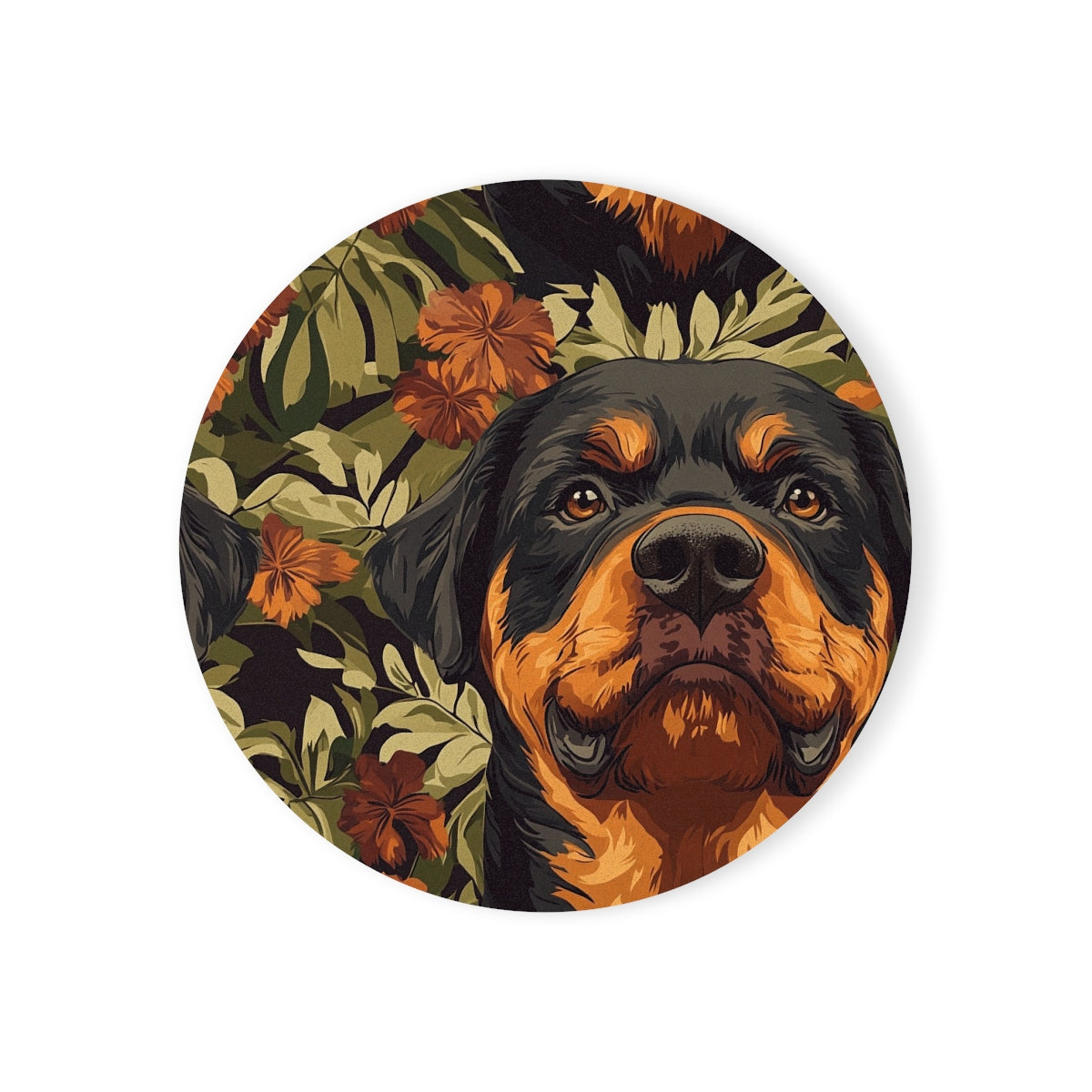 Tropical Sunset Rottweilers Coasters