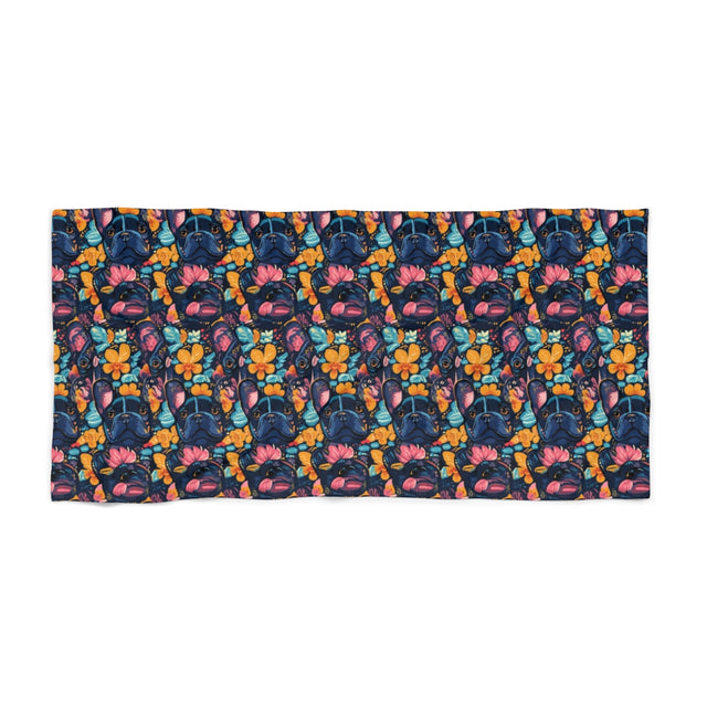Tropical Twilight Frenchies Beach Towel