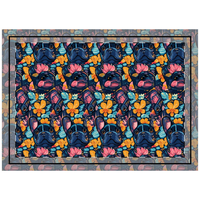 Tropical Twilight Frenchies Throw Pillow