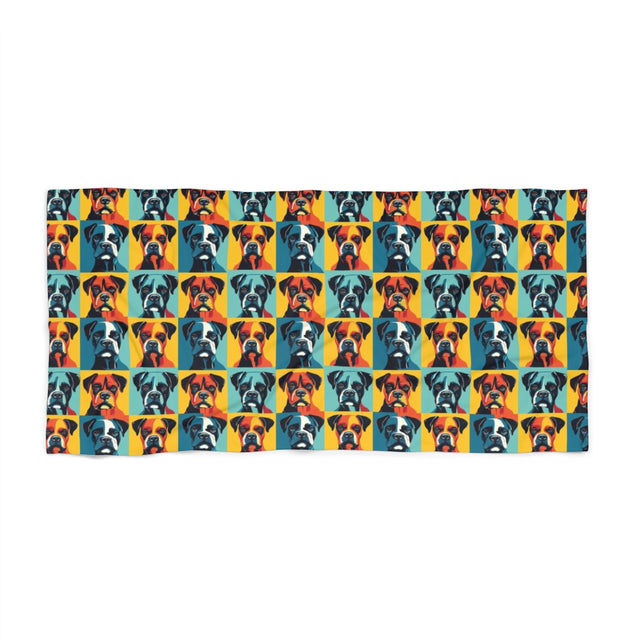 Turquoise Burst Boxer Brigade Beach Towel