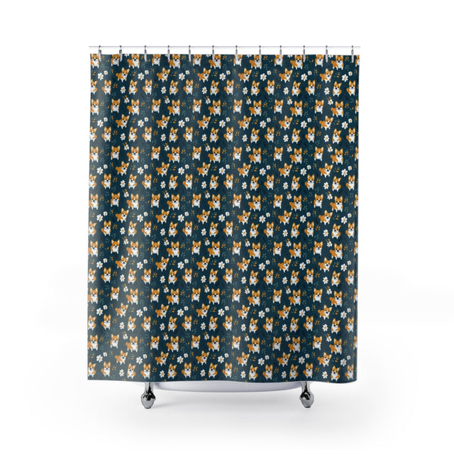 Twilight Garden Corgis Shower Curtain