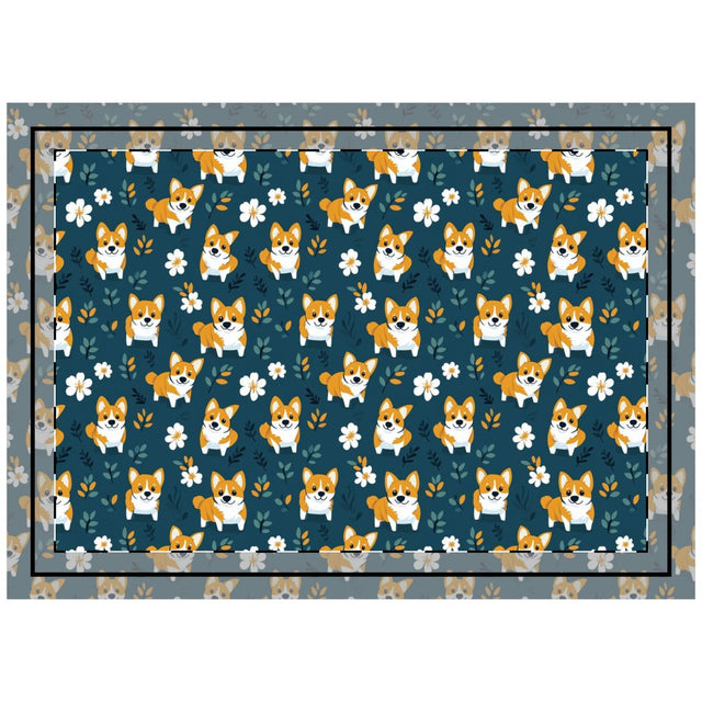 Twilight Garden Corgis Throw Pillow