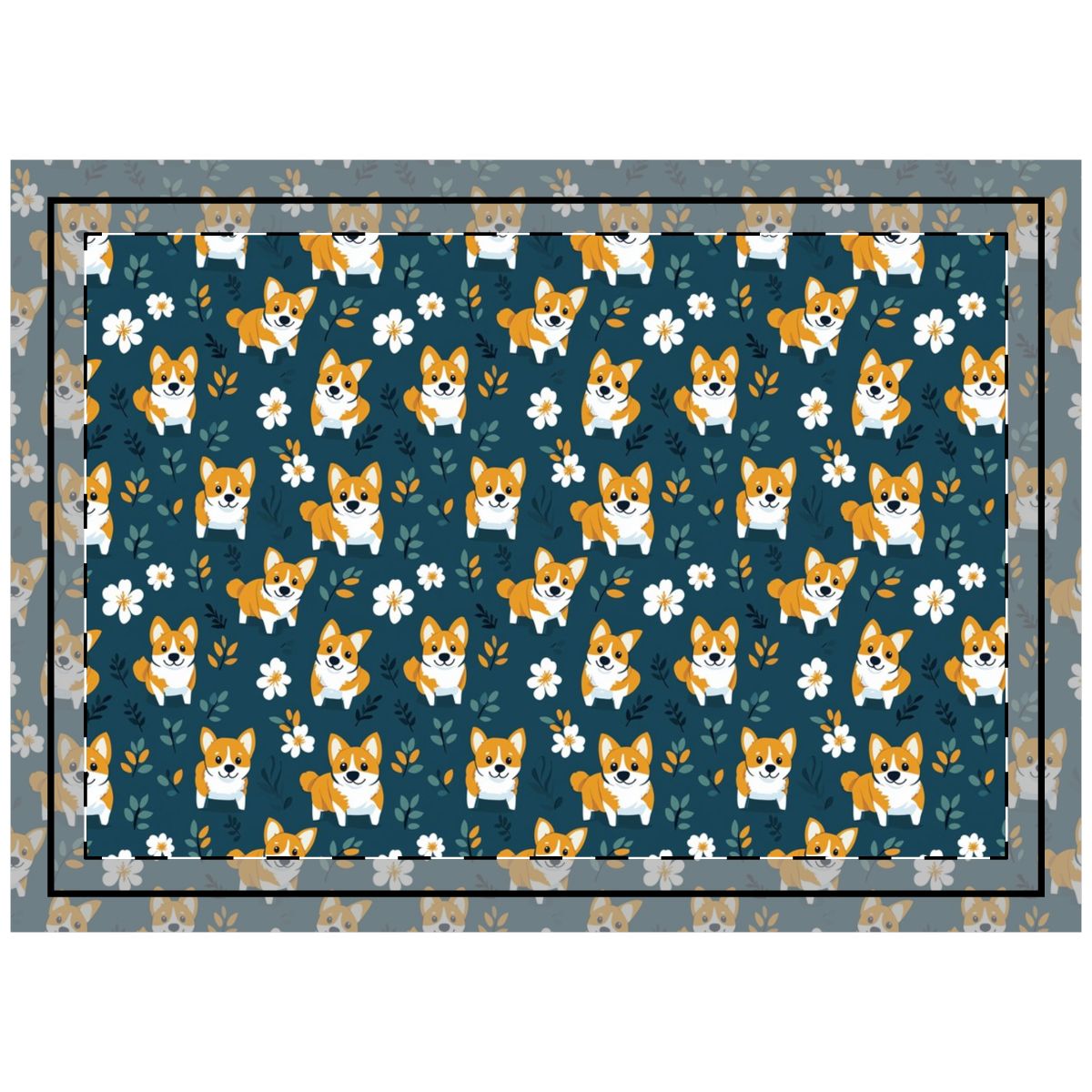 Twilight Garden Corgis Throw Pillow