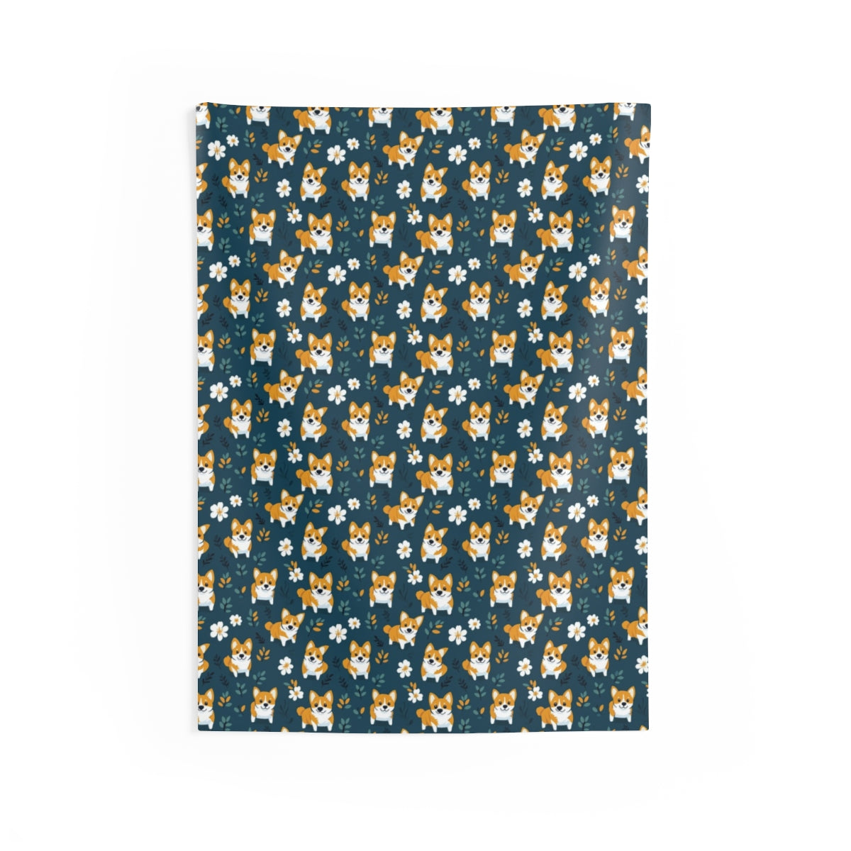 Twilight Garden Corgis Wall Tapestry