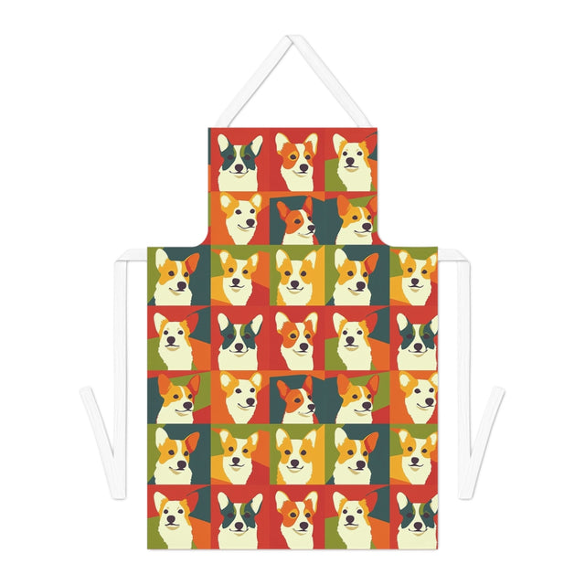 Vibrant Pop Corgi Gallery Apron