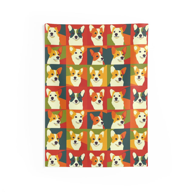 Vibrant Pop Corgi Gallery Wall Tapestry