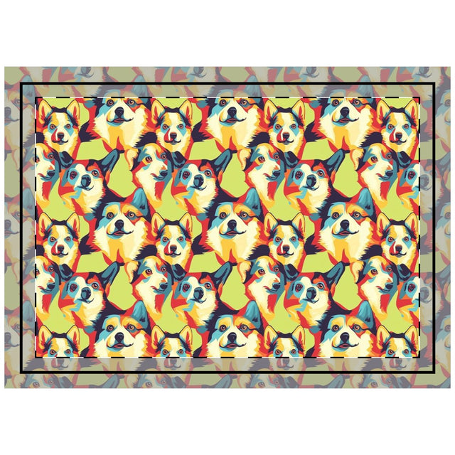 Vibrant Pop Corgis Throw Pillow