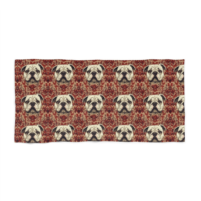 Victorian Bulldog Tapestry Beach Towel