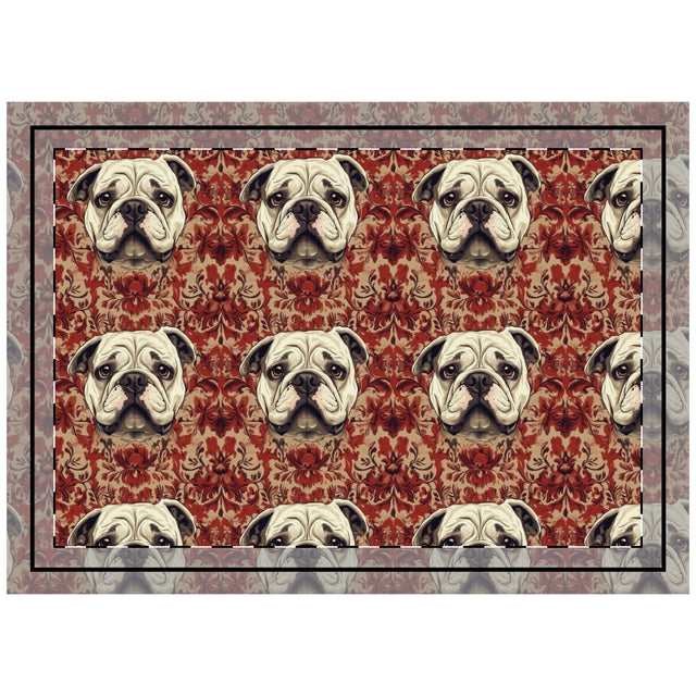 Victorian Bulldog Tapestry Throw Pillow