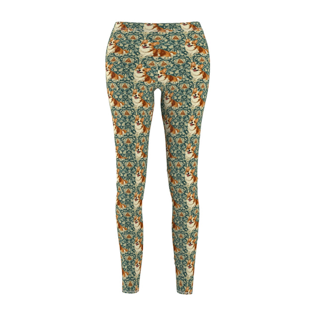 Victorian Garden Corgis Leggings
