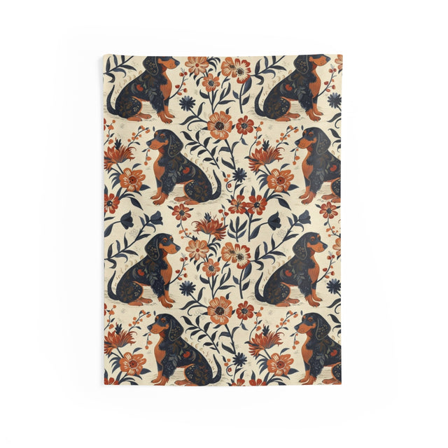 Victorian Garden Dachshunds Wall Tapestry