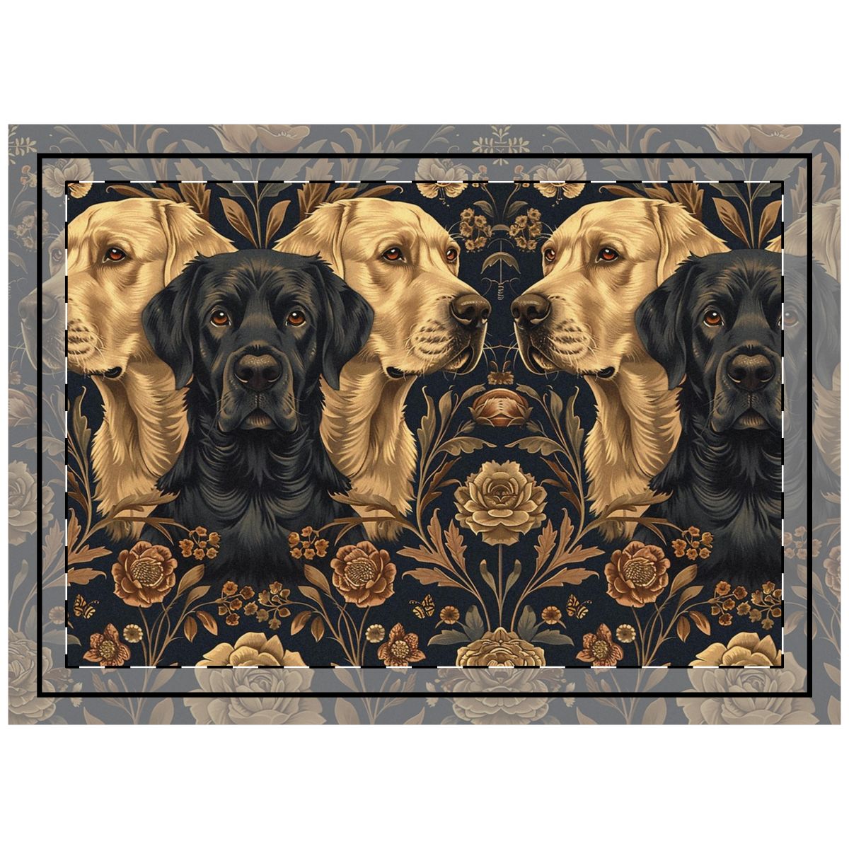 Victorian Garden Labs Throw Pillow
