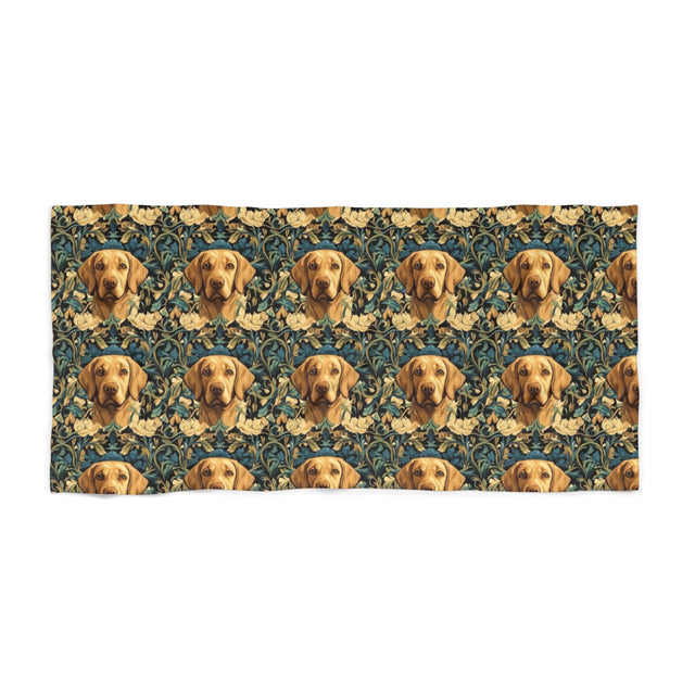 Victorian Garden Retrievers Beach Towel