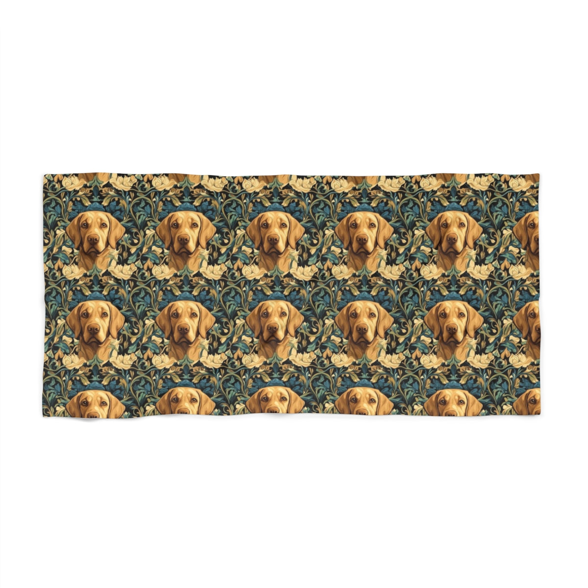 Victorian Garden Retrievers Beach Towel