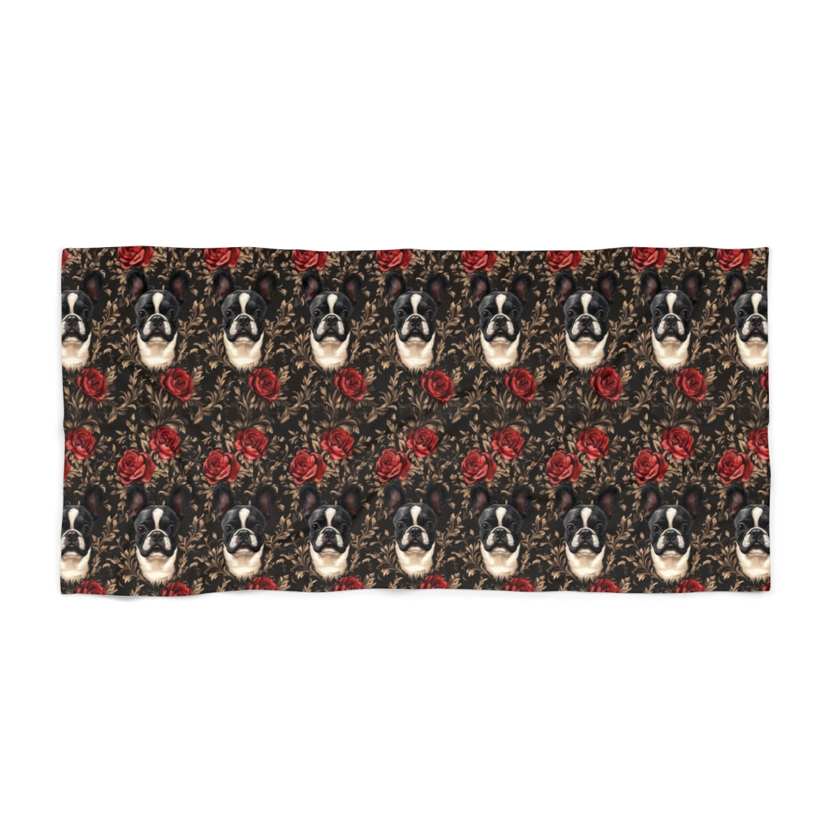 Victorian Rose Frenchies Beach Towel