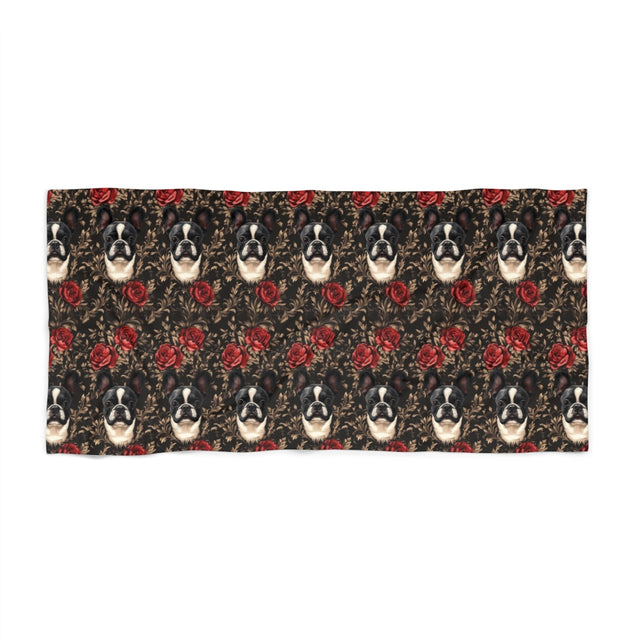 Victorian Rose Frenchies Beach Towel