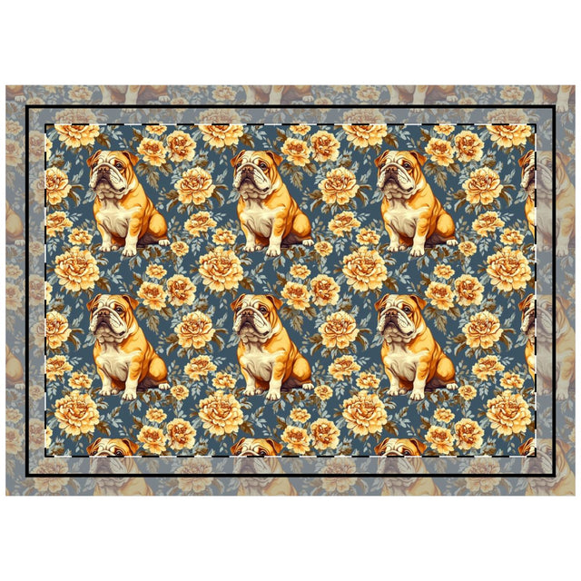 Victorian Rose Garden Bulldogs Throw Pillow