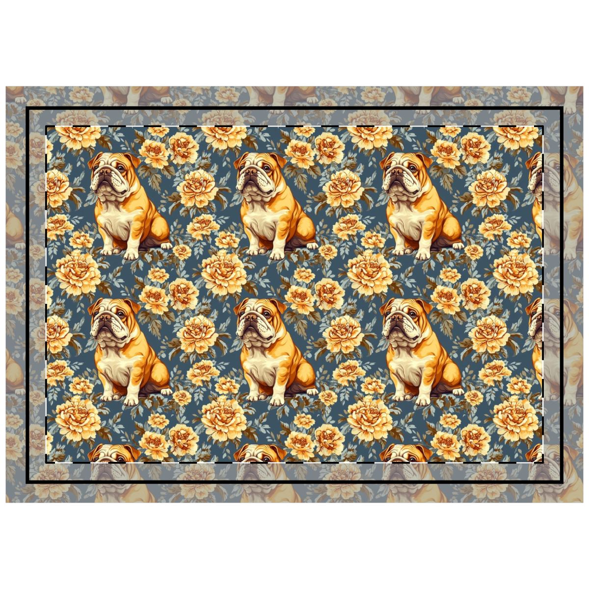Victorian Rose Garden Bulldogs Throw Pillow