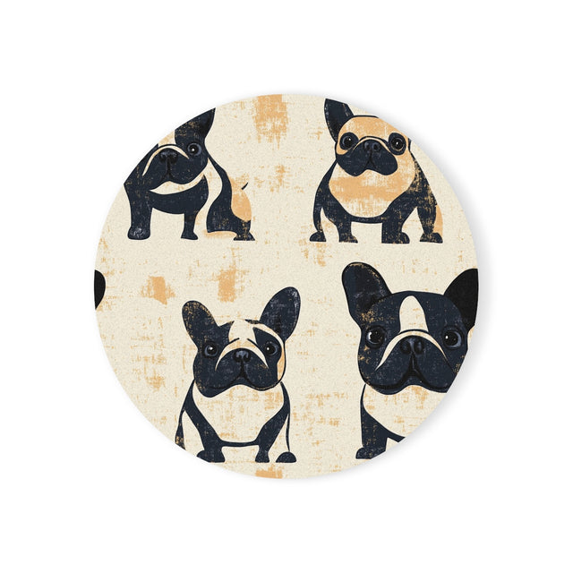 Vintage Frenchie Block Print Coasters