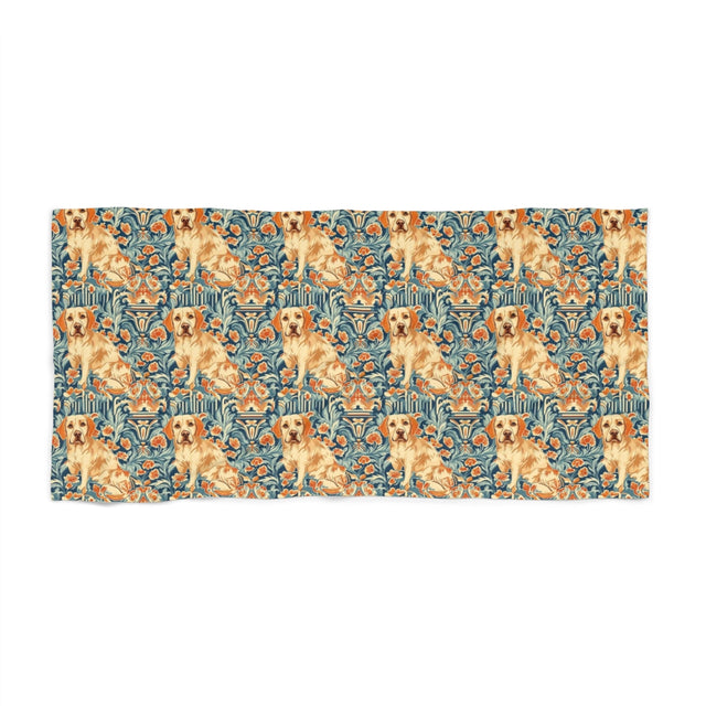 William Morris Golden Retriever Beach Towel